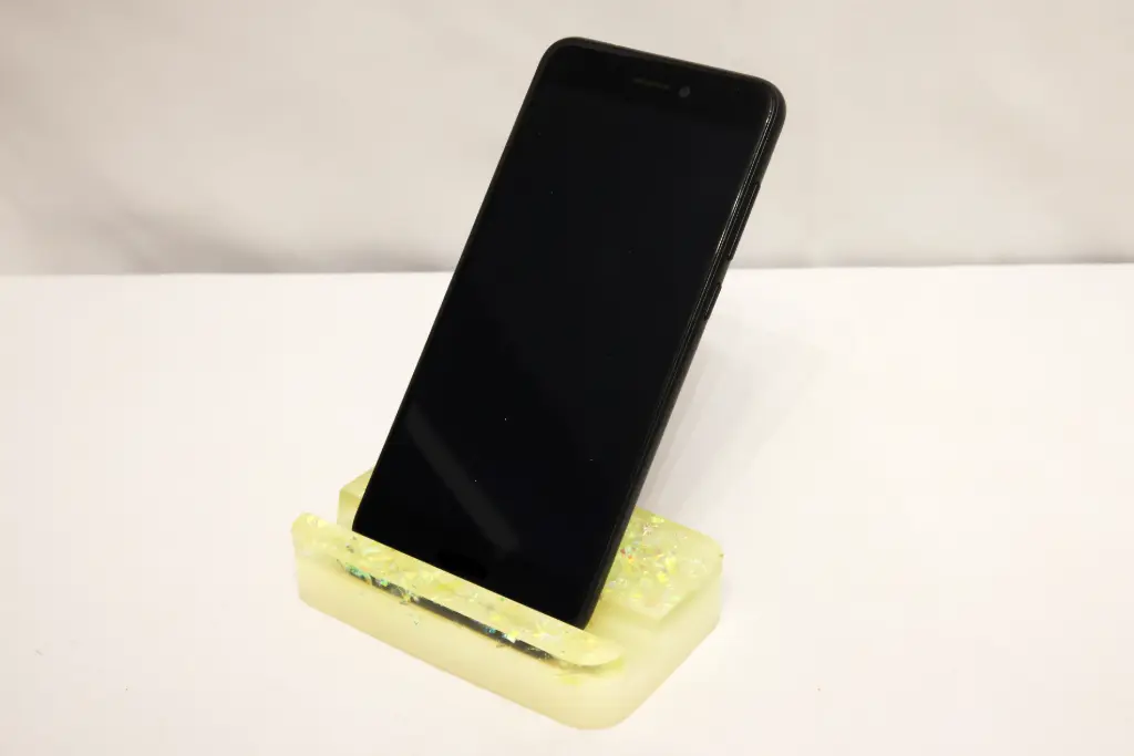 Porte Téléphone Rectangle Blanc/Jaune