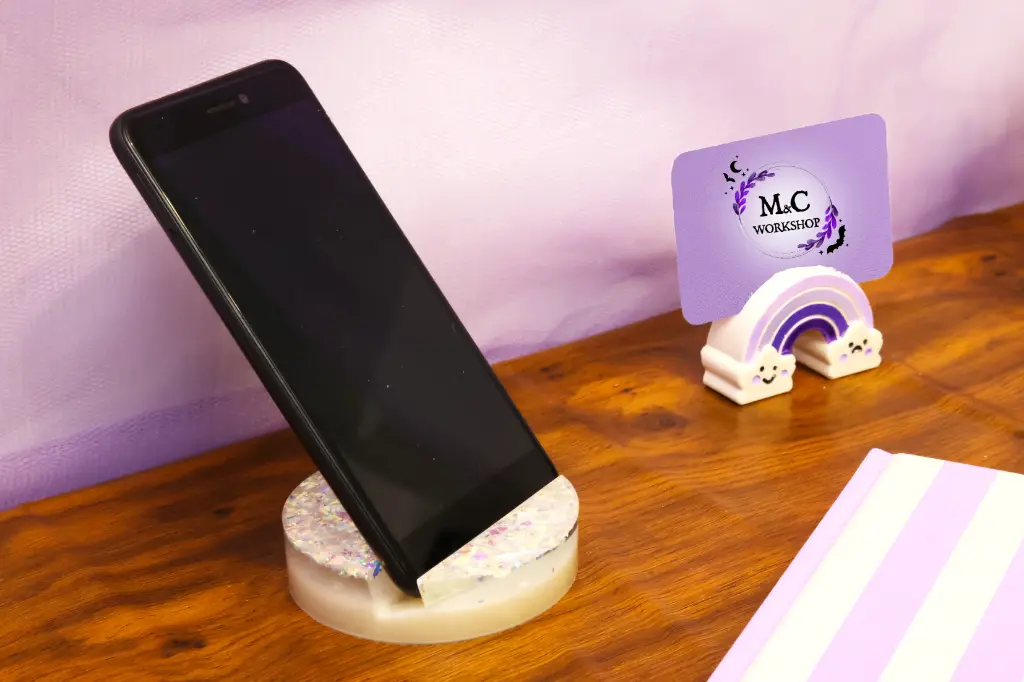 Porte Téléphone Résine Rond Blanc