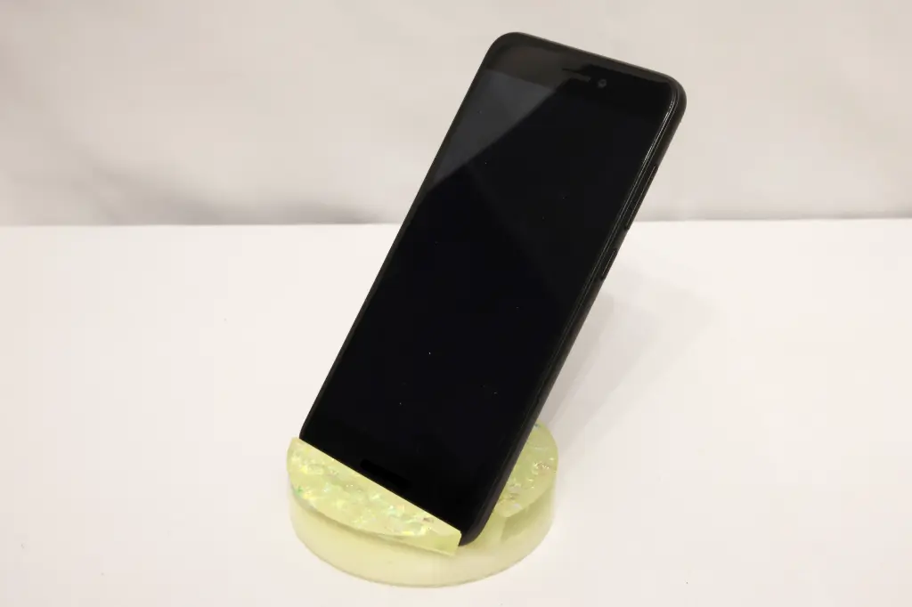 Porte Téléphone Résine Rond Blanc/Jaune