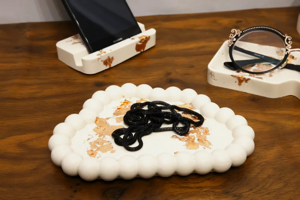 Vide Poche Nuage Blanc/Or Rose