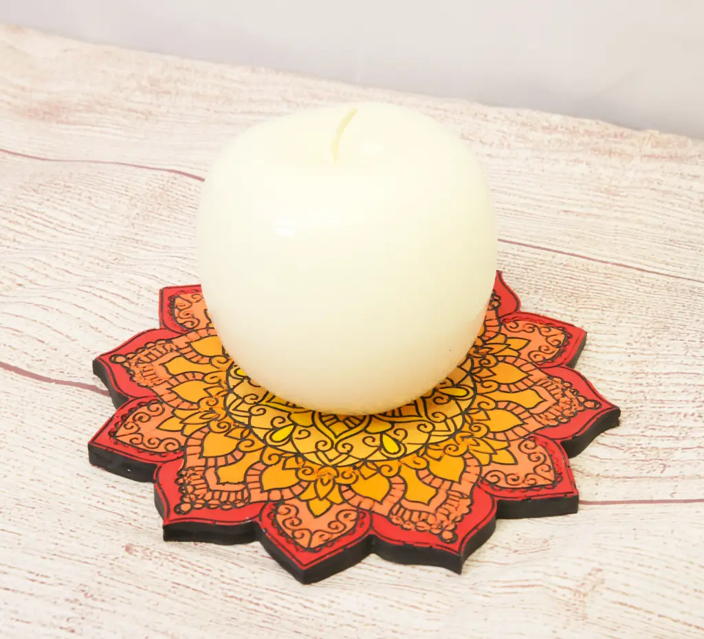 Vide Poche plat Rouge/Jaune