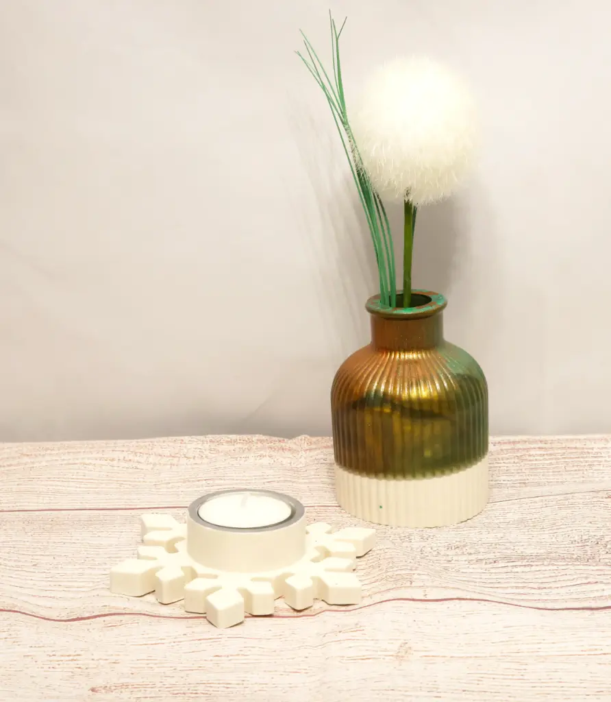 Photophore Flocon Blanc/Argent