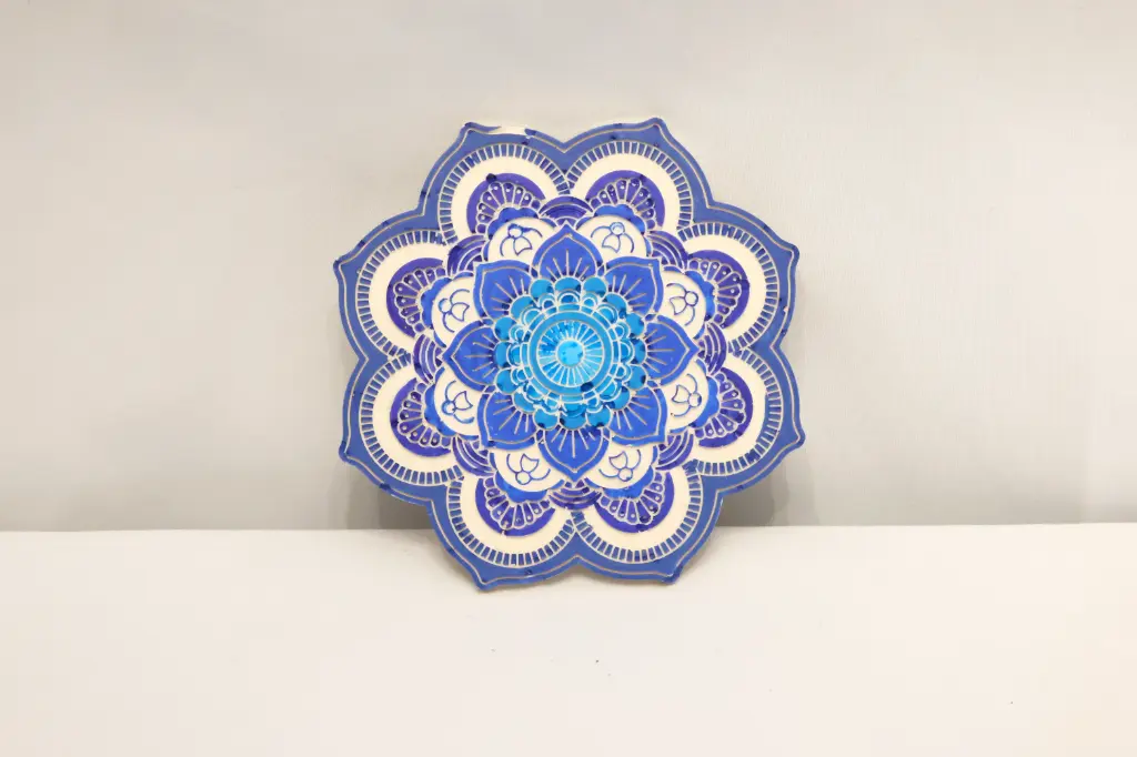 Sous Tasse Blanc/Bleu