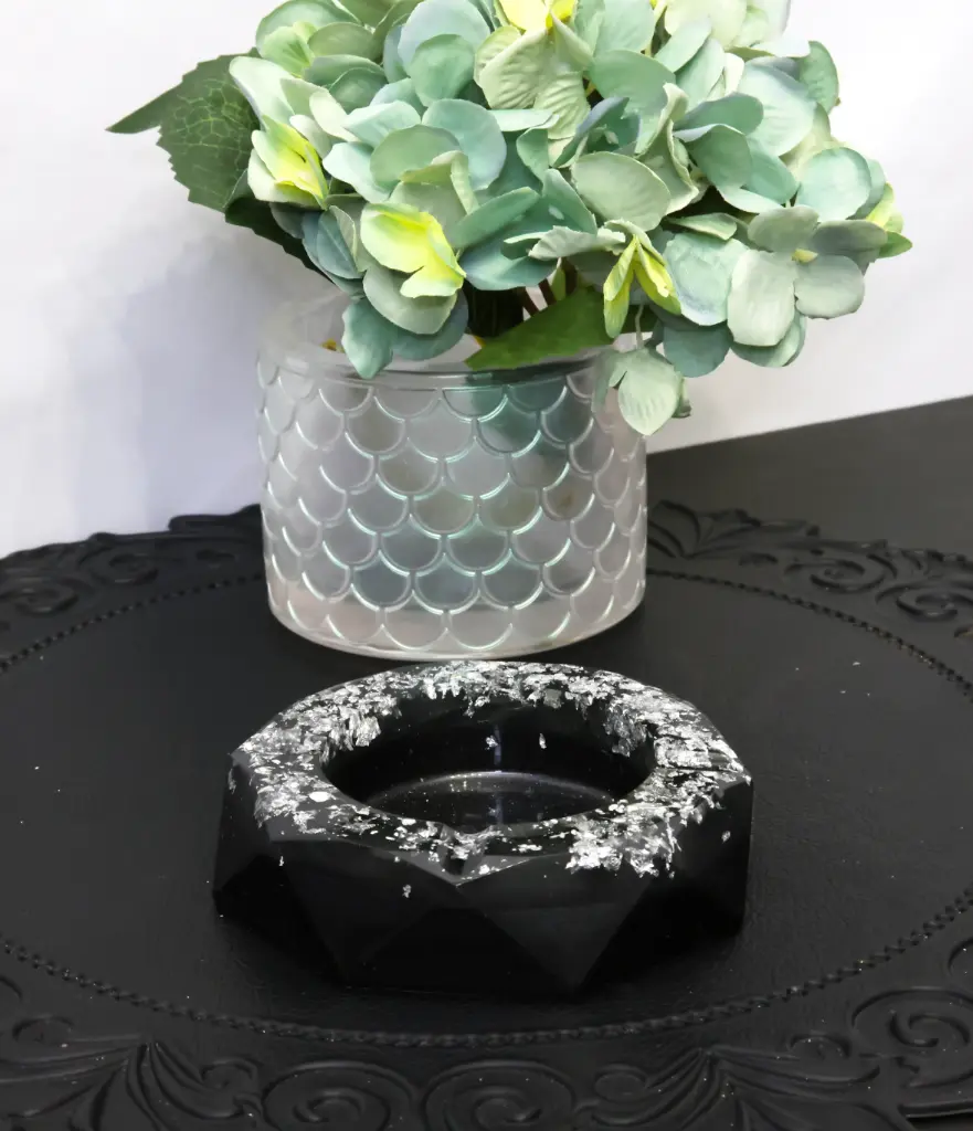 Cendrier Géométrique Noir/Argent