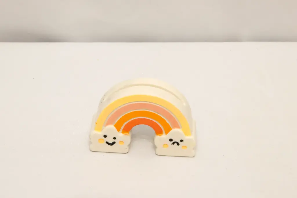 Porte Photo Arc-en-ciel Blanc/Orange