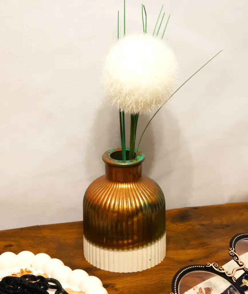 Soliflore Large strié Vert/Cuivre