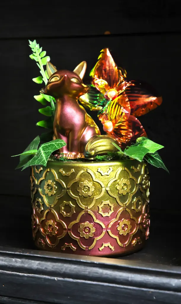 Figurine Renard assis Orange/Jaune