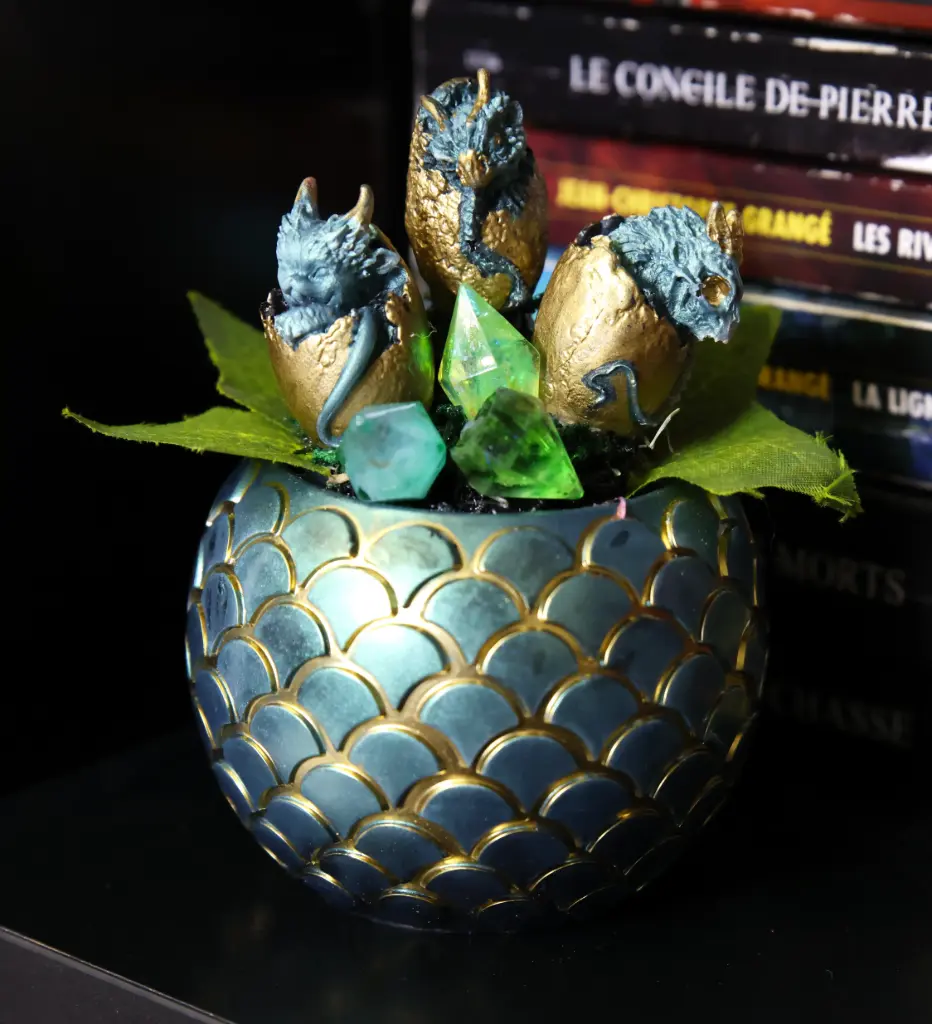 Figurine Œufs de dragon  Vert/Or