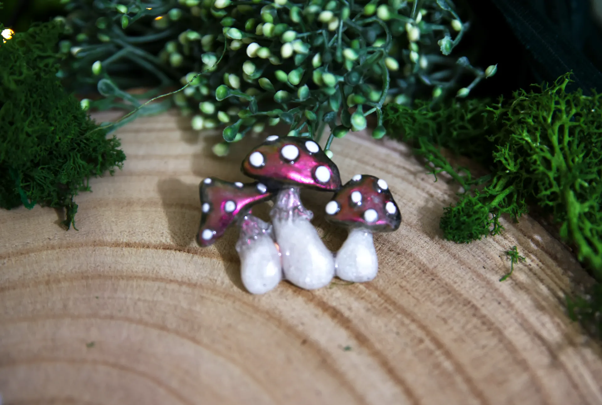 Broche Champignon Rouge/Jaune