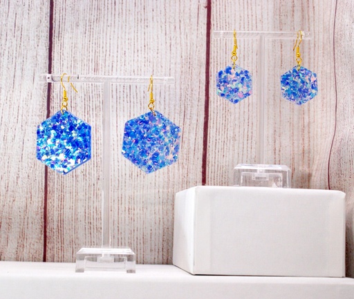 Boucles d'oreilles Hexagone